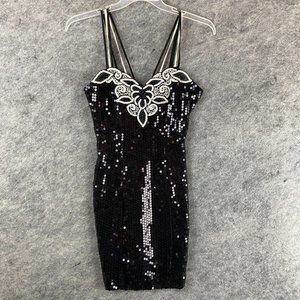 Michele Vincent ILGWU Dress 5/6 Women's Sleeveless Black (Check Measurements)